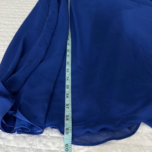 JJs House Royal Blue Lace & Chiffon V-Neck Evening Gown US12/UK14 - Picture 11 of 12